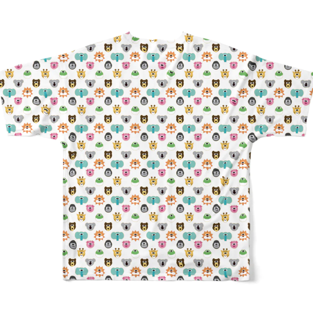 mineka.のヨリ目の動物達 All-Over Print T-Shirt :back