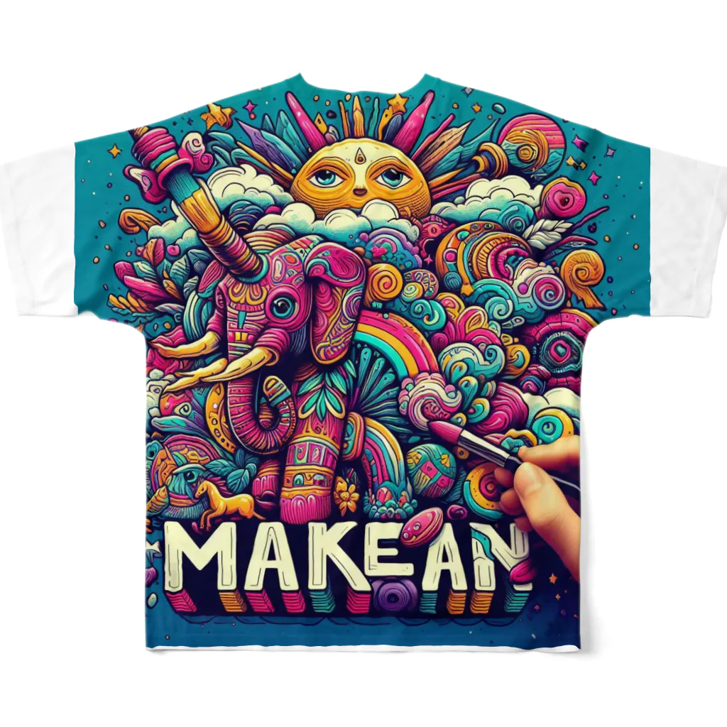 happiness_shopの事故のない未来へ All-Over Print T-Shirt :back