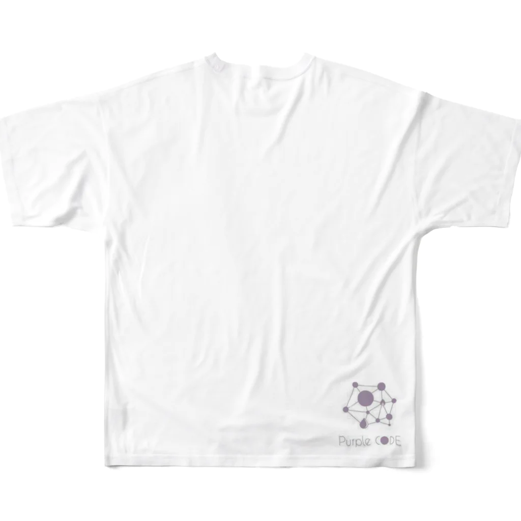 NPO法人 Purple Codeのむらさき のうさま All-Over Print T-Shirt :back