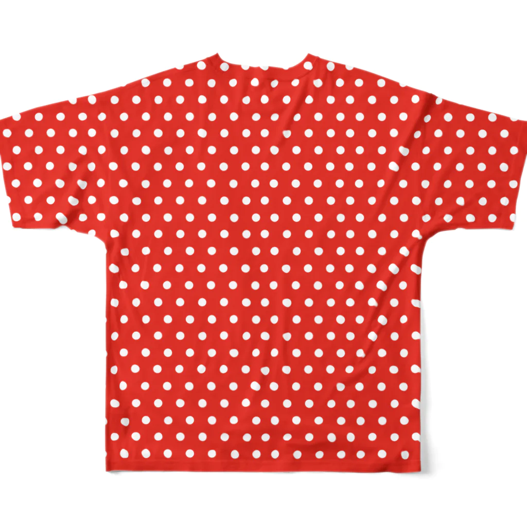 AI魔術師の東京レトロ屋のレトロ赤ドット All-Over Print T-Shirt :back