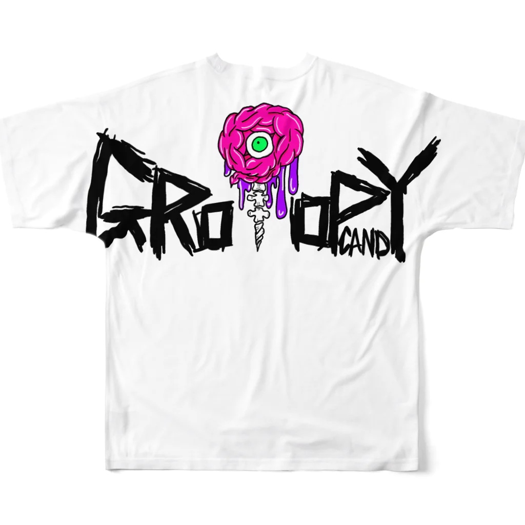 GroPopCandyの圧勝の金太郎 フルグラフィックTシャツの背面