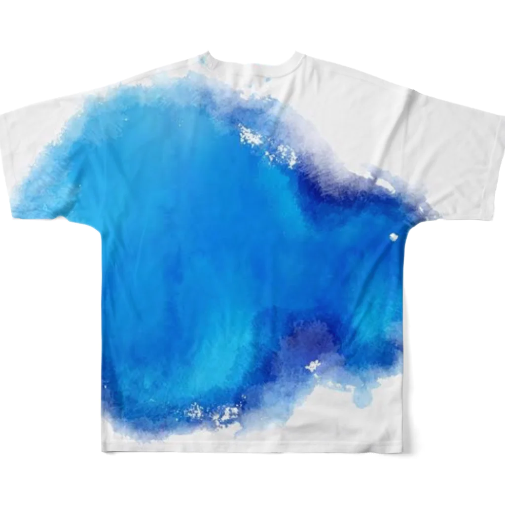 星空青井のたまたまそこに液体をこぼしちゃっただけ。(青Ver.) All-Over Print T-Shirt :back