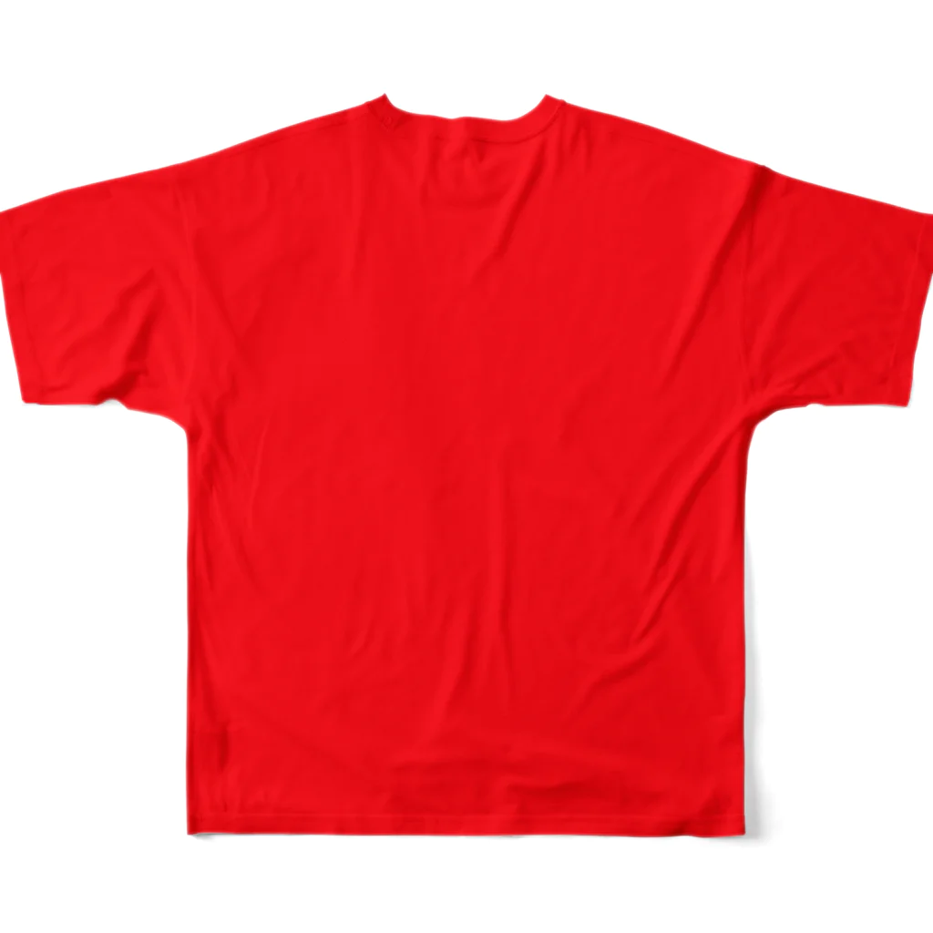 tottoの攻撃トスサイン／スポーツＴシャツ(番号なし.赤) フルグラフィックTシャツの背面