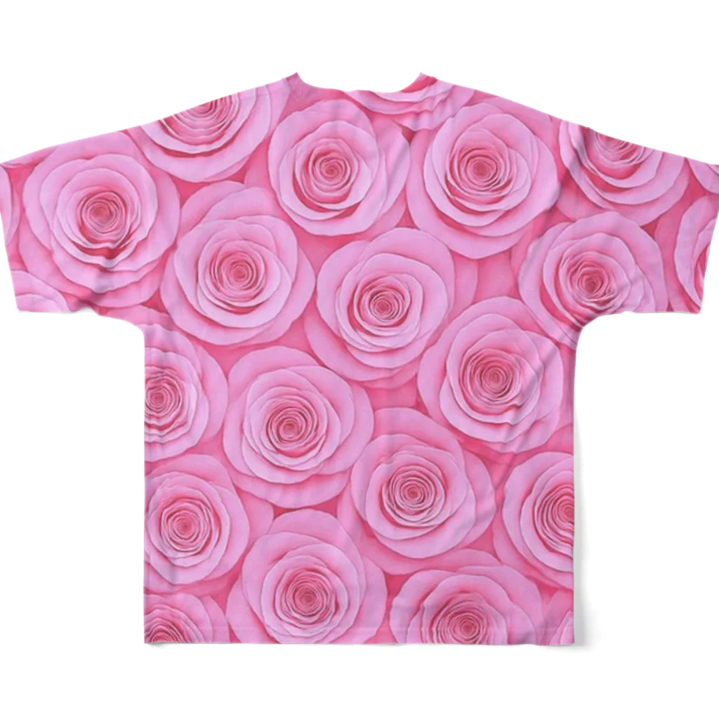 Rococo-Rose-Palace🌹✨️の淡いピンク💕華麗なる薔薇🌹✨️ All-Over Print T-Shirt :back