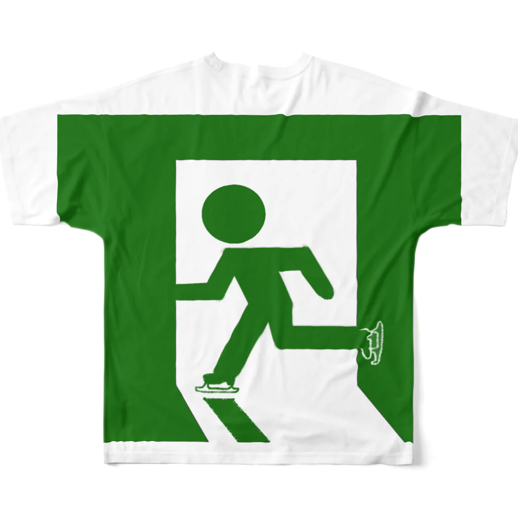 chyumonの非常口スケーター All-Over Print T-Shirt :back