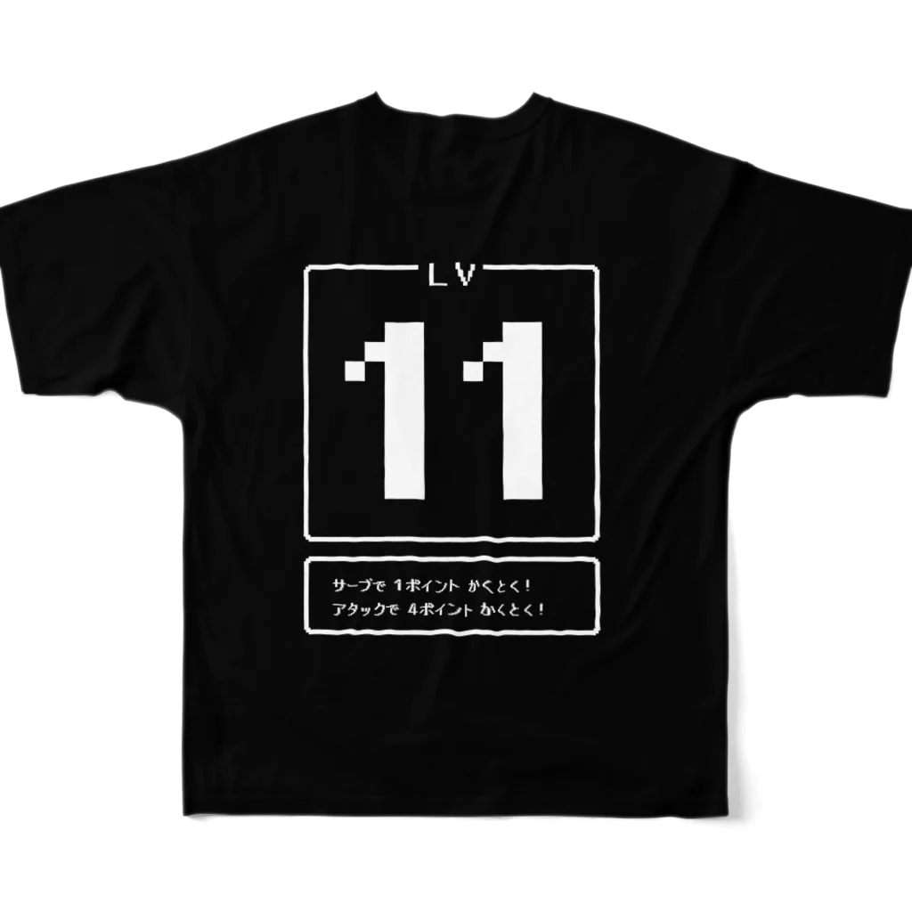 tottoの攻撃トスサイン／スポーツTシャツ(LV.11) フルグラフィックTシャツの背面