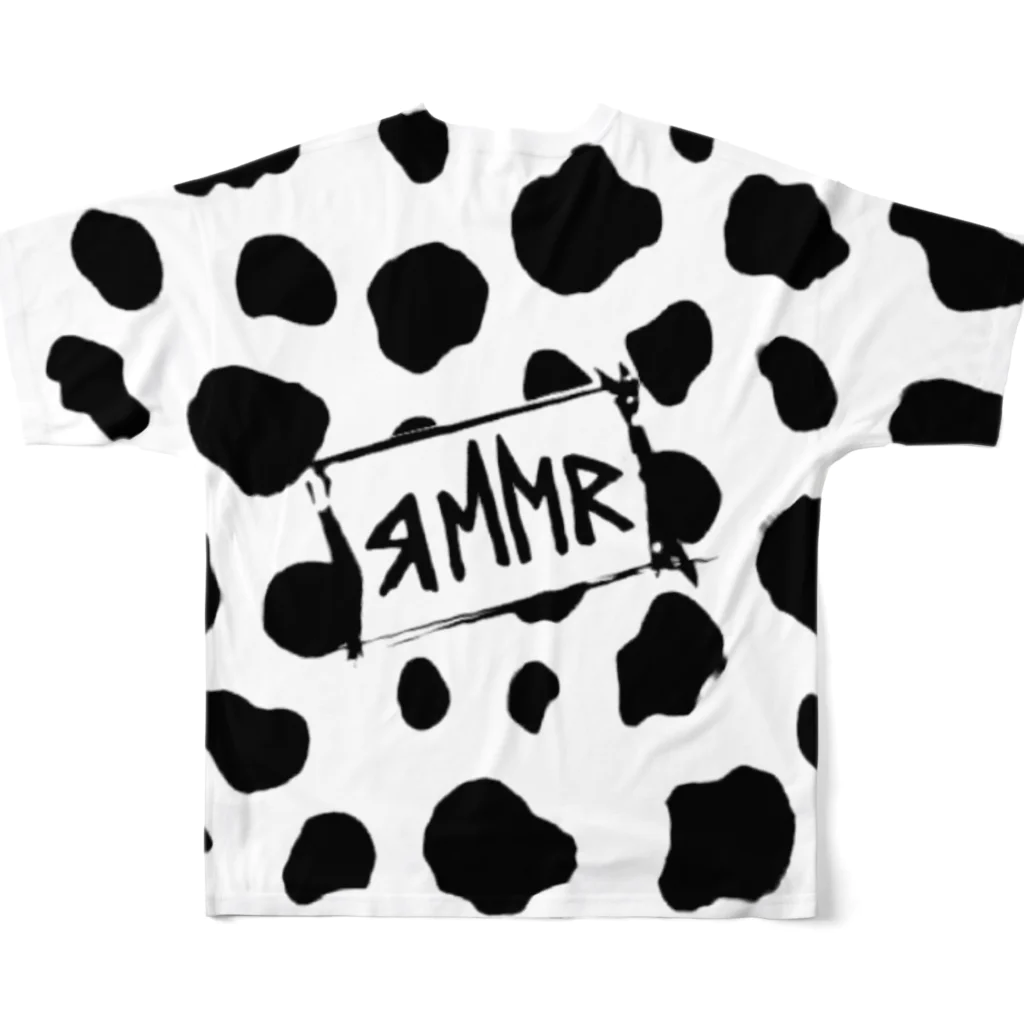 ЯMMRの牛柄 All-Over Print T-Shirt :back