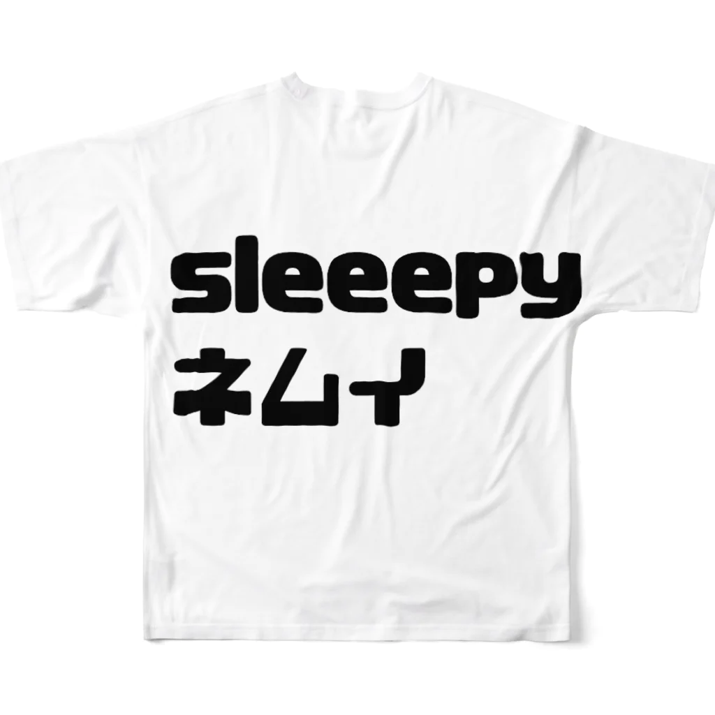 sleeepy0ooの悪霊退散ん フルグラフィックTシャツの背面