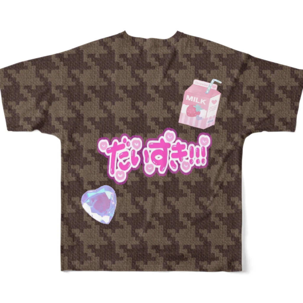 MIMIshopのだいすき!!!!!!🍓＋🍼＝苺みるく💗 フルグラフィックTシャツの背面