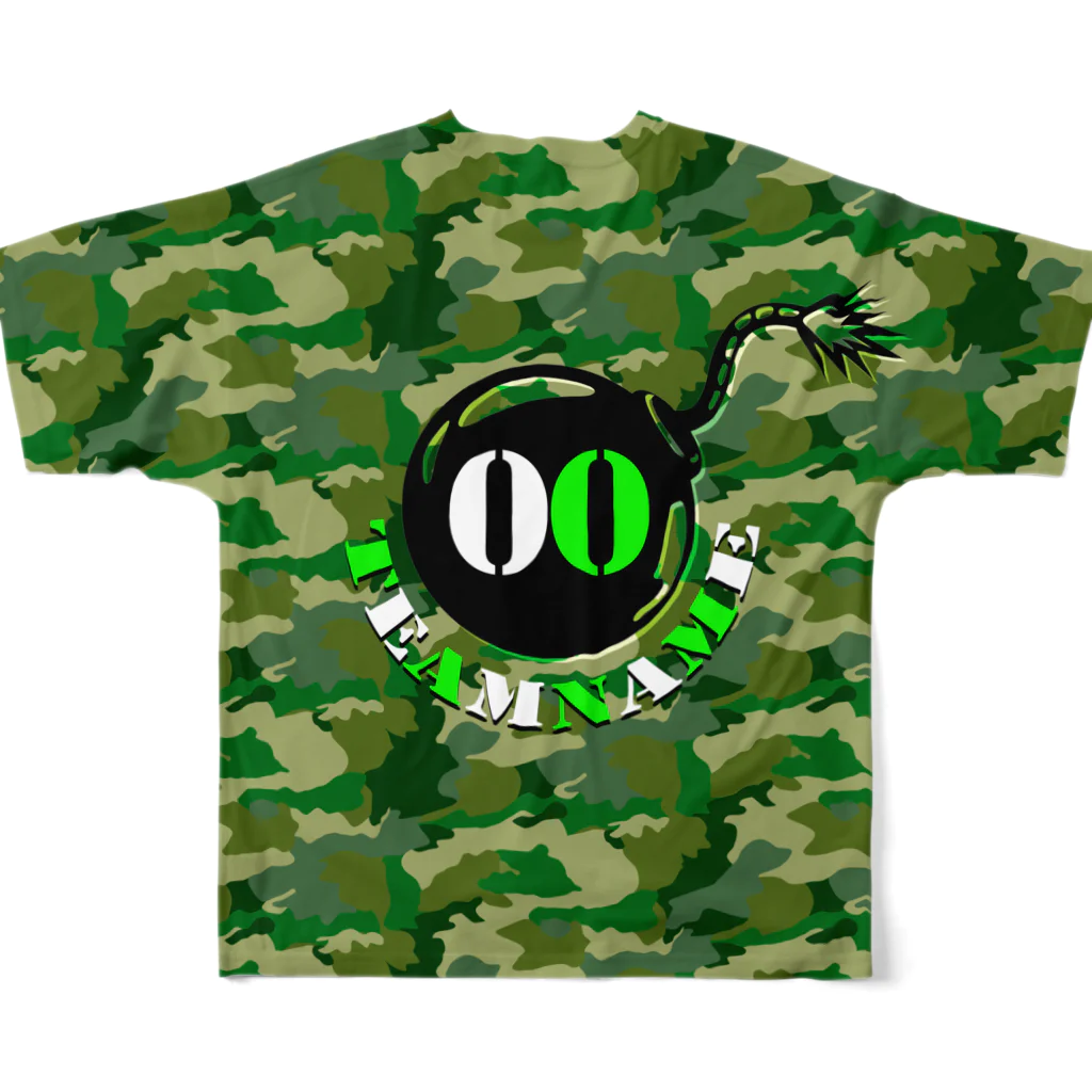 tottoの【受注制作】スポーツユニフォーム／カモフラグリーン フルグラフィックTシャツの背面