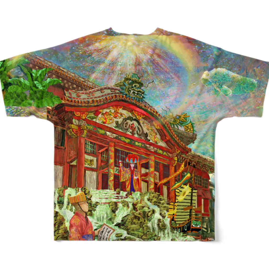 TOYOGON沖縄の天国の首里城FGT フルグラフィックTシャツの背面