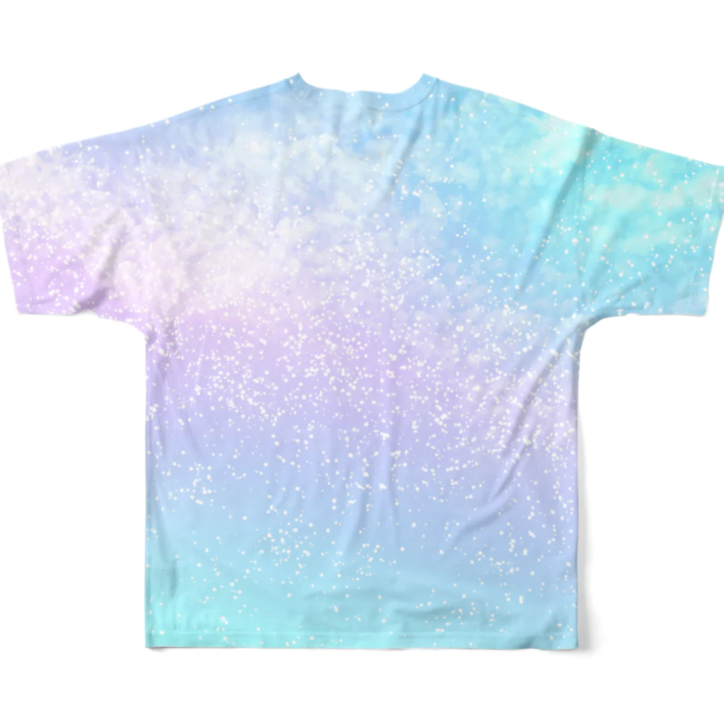 dizzyのPastel rainbow cosmic sky All-Over Print T-Shirt :back