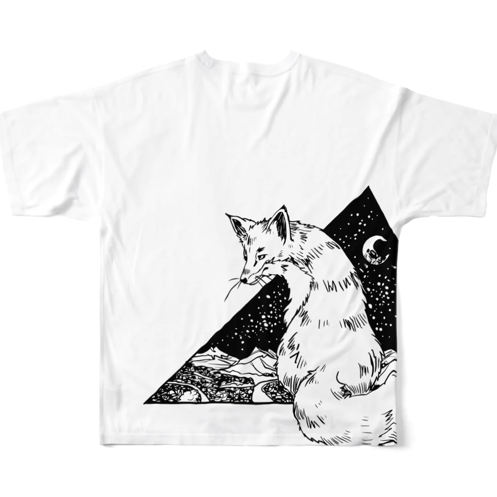 nvivetoのネイチャーシリーズ 狐 ~Nature series Fox~ フルグラフィックTシャツの背面