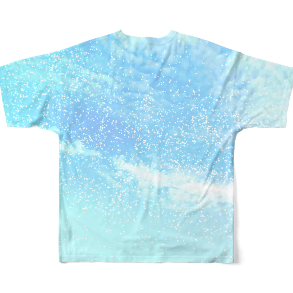dizzyのPastel blue cosmic sky フルグラフィックTシャツの背面