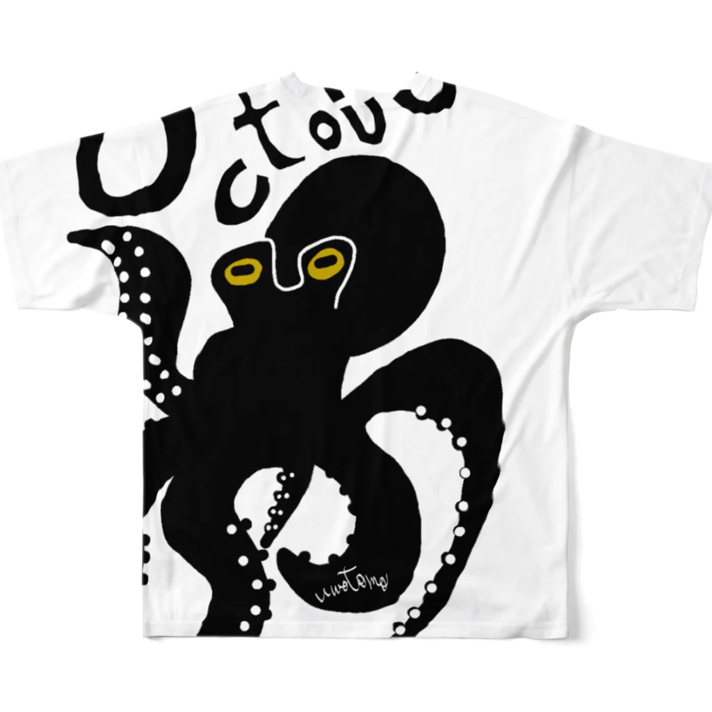 uwotomoのOctopus フルグラフィックTシャツの背面