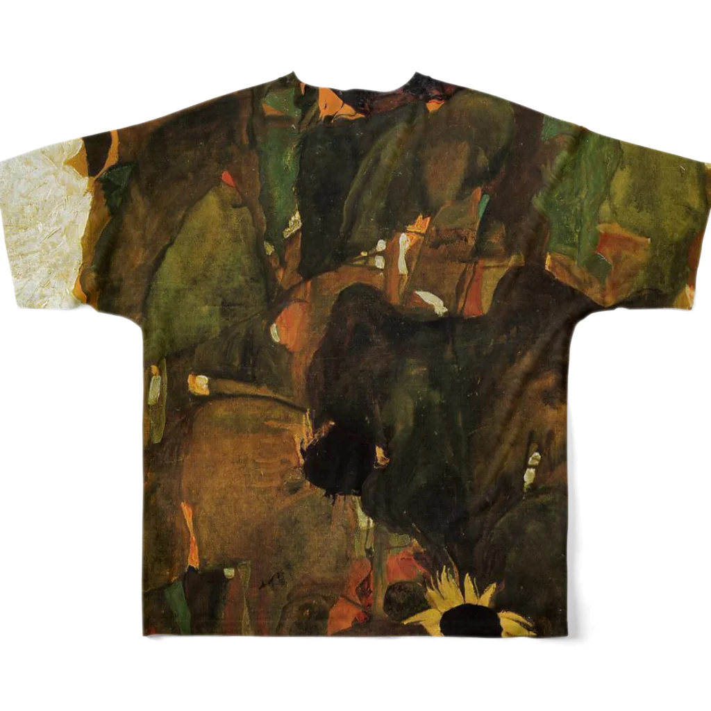 Takahashijunのエゴンシーレ　ひまわり　１９１１　アート系 All-Over Print T-Shirt :back