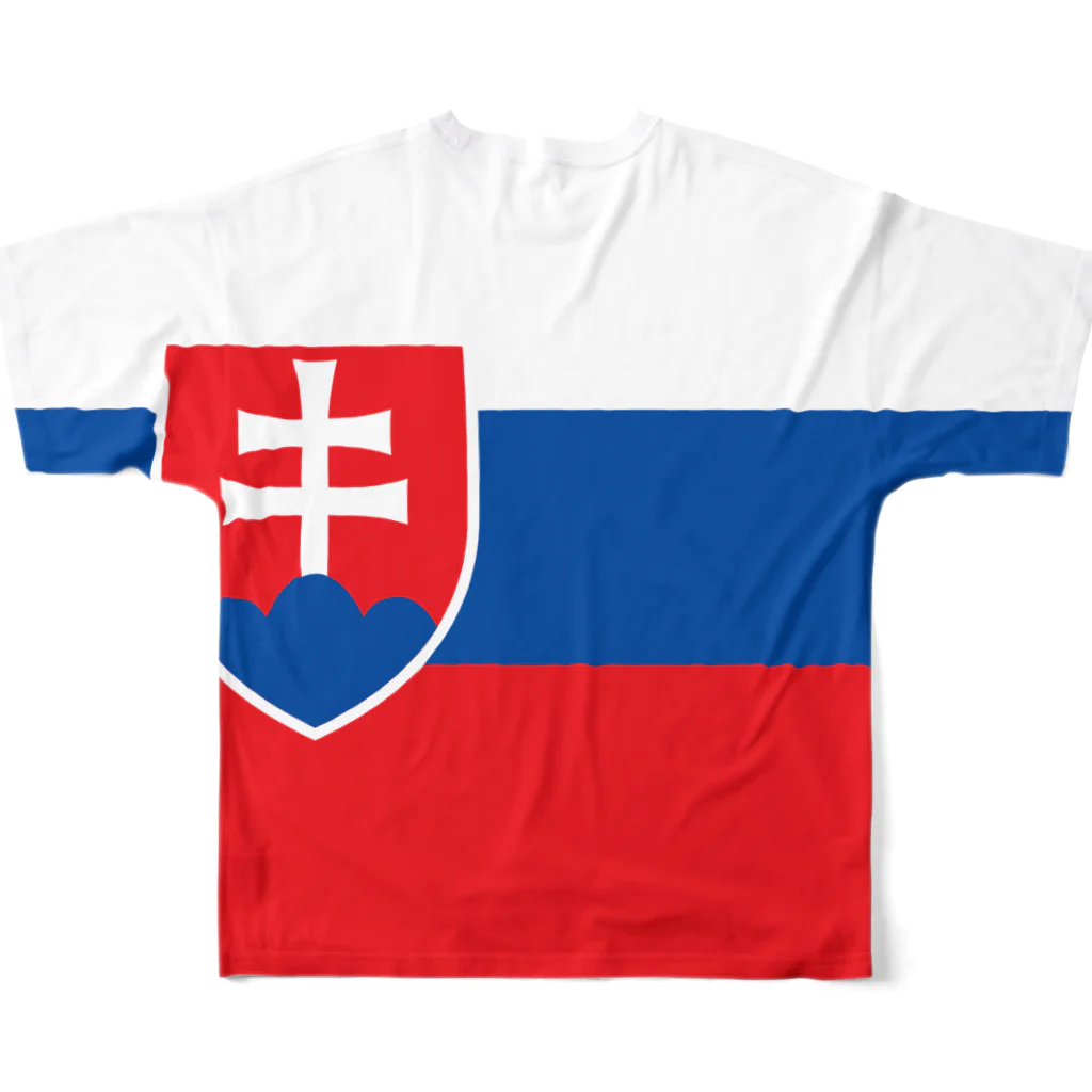 大のスロバキア国旗 全柄 フルグラフィックTシャツの背面