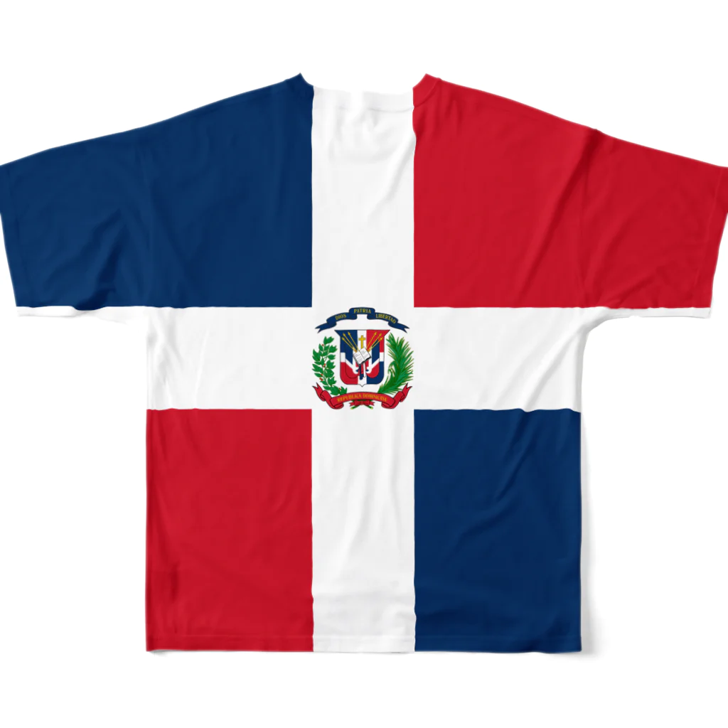 大のドミニカ共和国国旗 全柄 フルグラフィックTシャツの背面