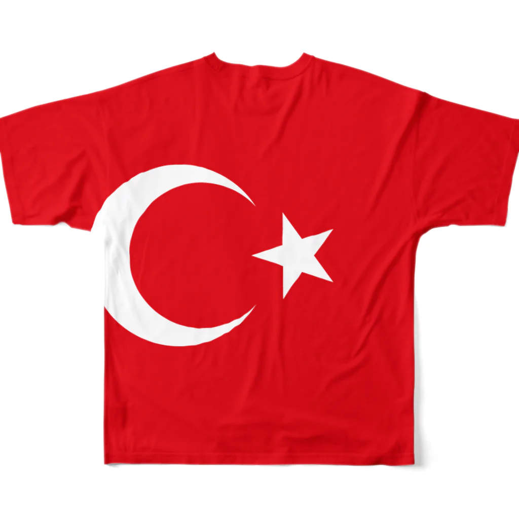 大のトルコ国旗 全柄 フルグラフィックTシャツの背面