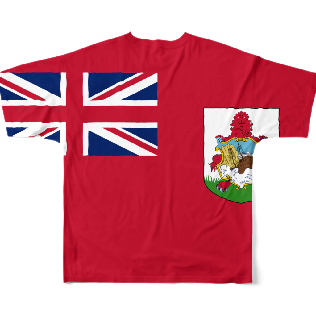 大のバミューダ国旗 全柄 フルグラフィックTシャツの背面