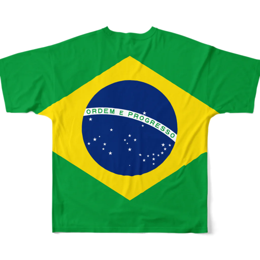 大のブラジル国旗 全柄 フルグラフィックTシャツの背面