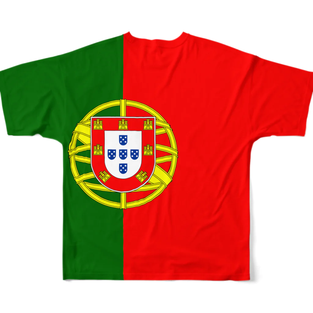 大のポルトガル国旗 全柄 フルグラフィックTシャツの背面