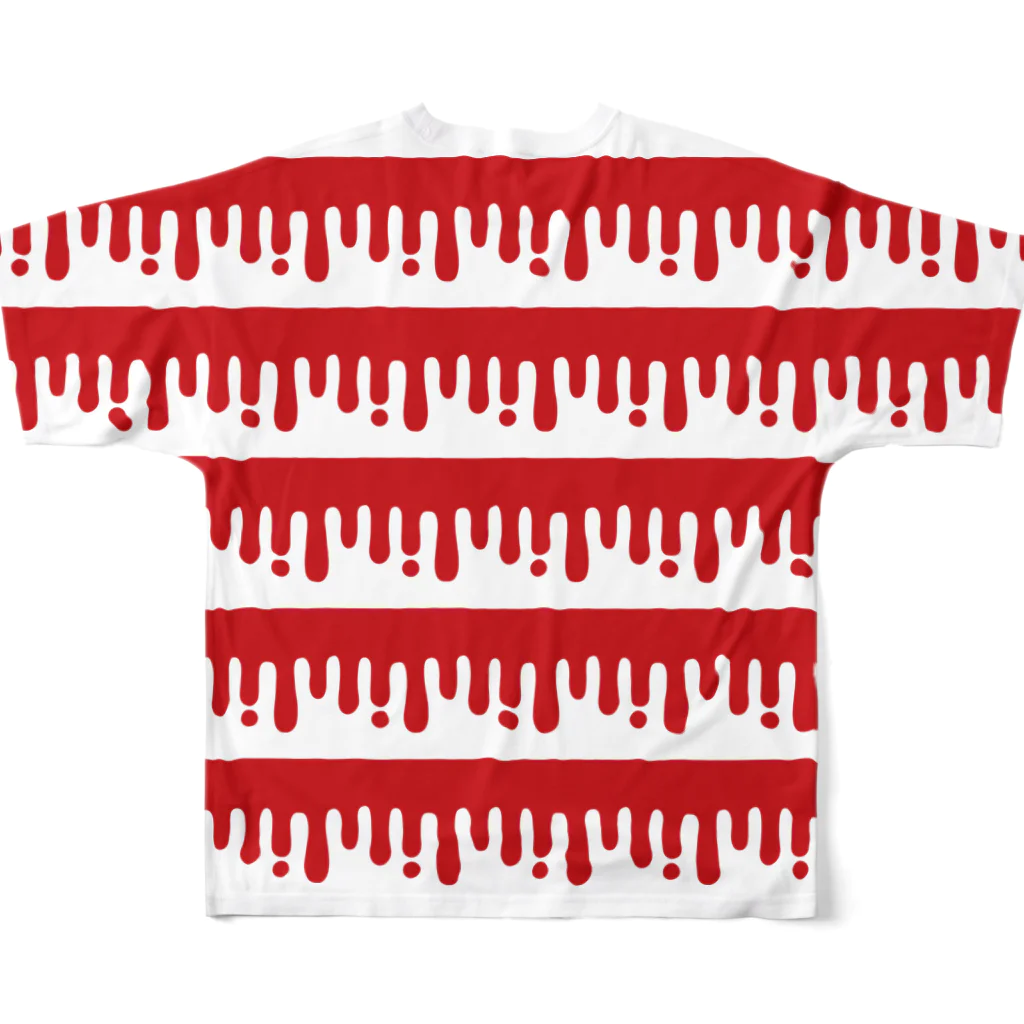 CHAX COLONY imaginariのmelty border(2/red) フルグラフィックTシャツの背面