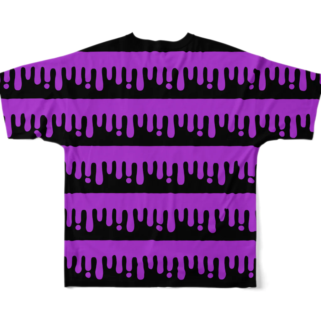 CHAX COLONY imaginariのmelty border(2/purple×black) All-Over Print T-Shirt :back