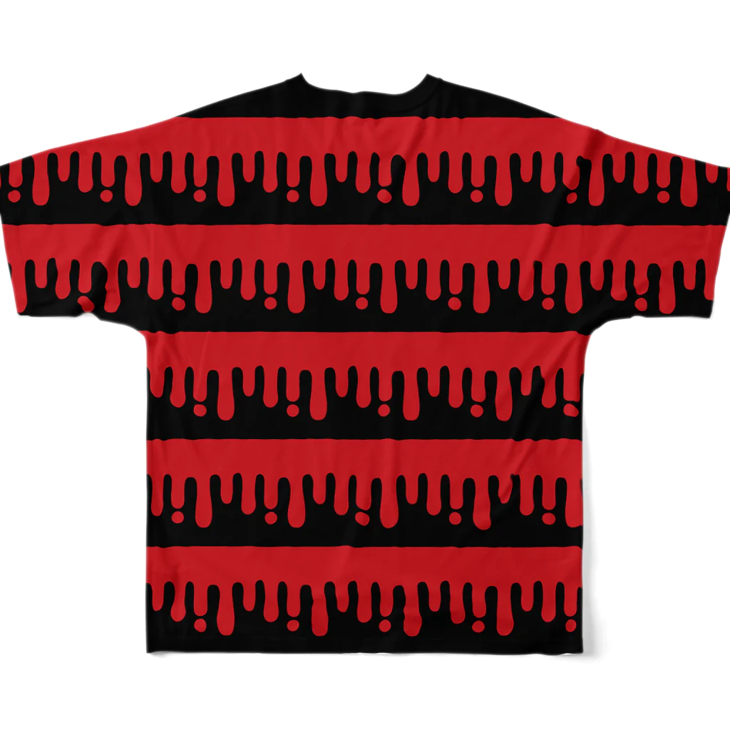CHAX COLONY imaginariのmelty border(2/red×black) All-Over Print T-Shirt :back