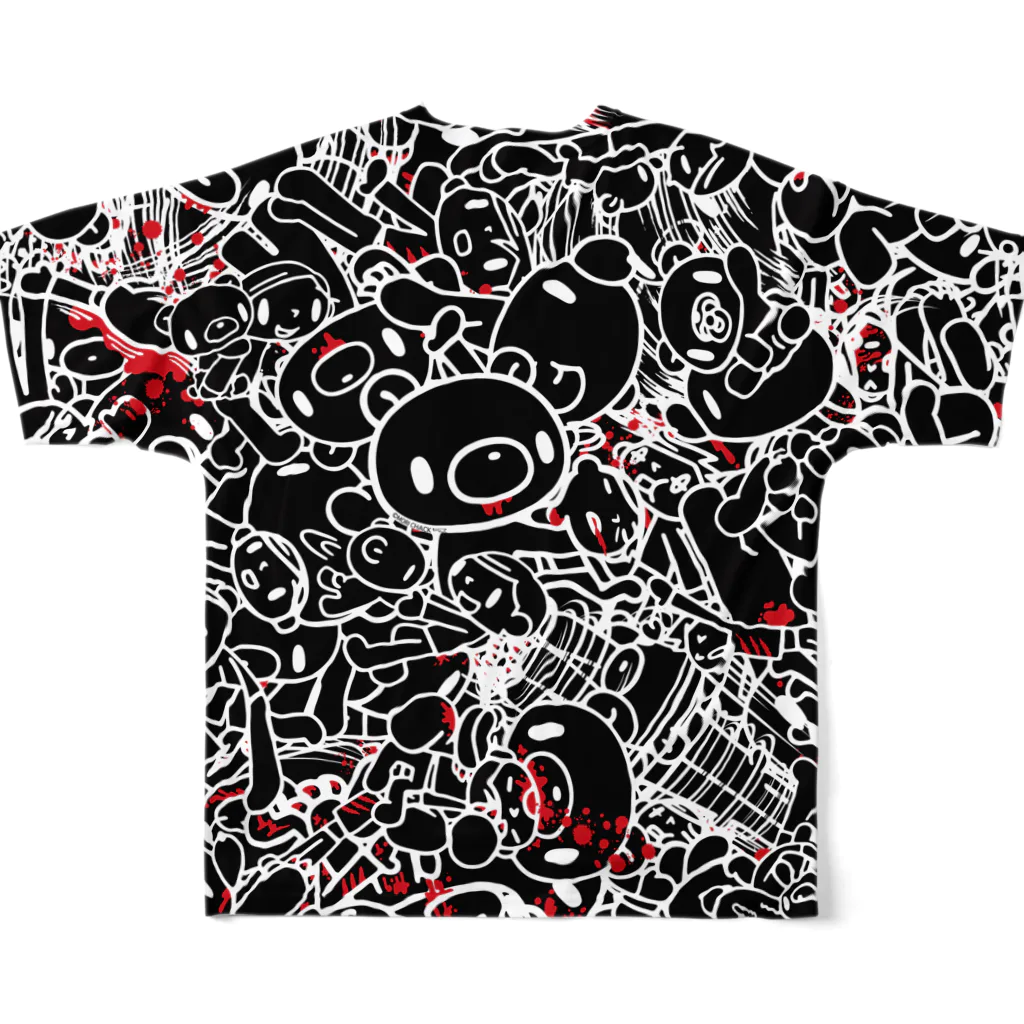 CHAX COLONY imaginariの【各20点限定】いたずらぐまのグル〜ミ〜(1/black) All-Over Print T-Shirt :back