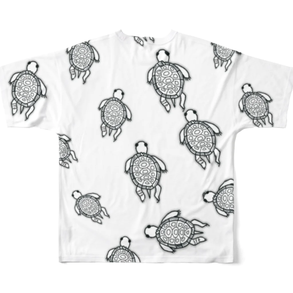 316(MIHIRO)のカメちゃんリラックスのフルグラフィック All-Over Print T-Shirt :back