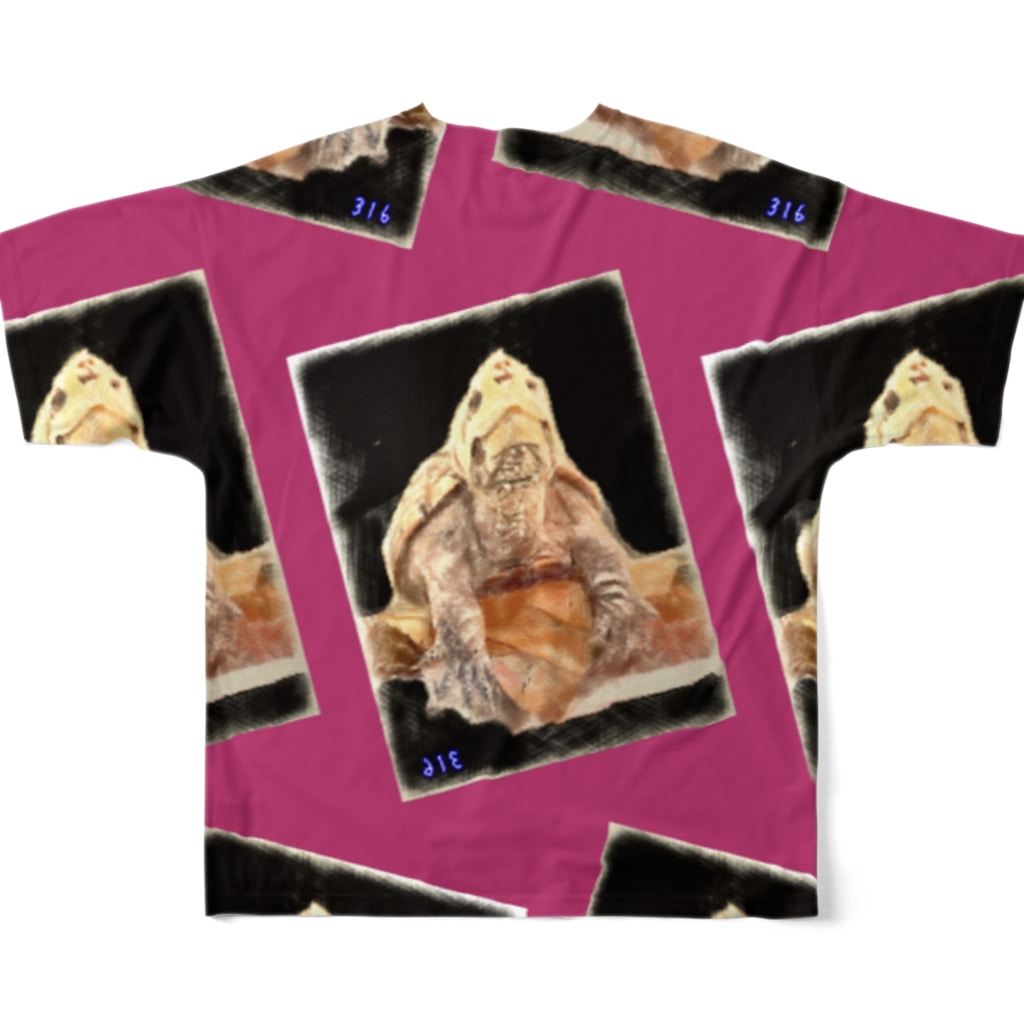 316(MIHIRO)のアジアンテイストアート風 All-Over Print T-Shirt :back