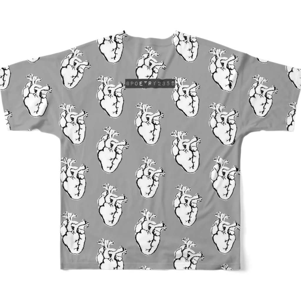 稀有のHEART フルグラフィックTシャツの背面