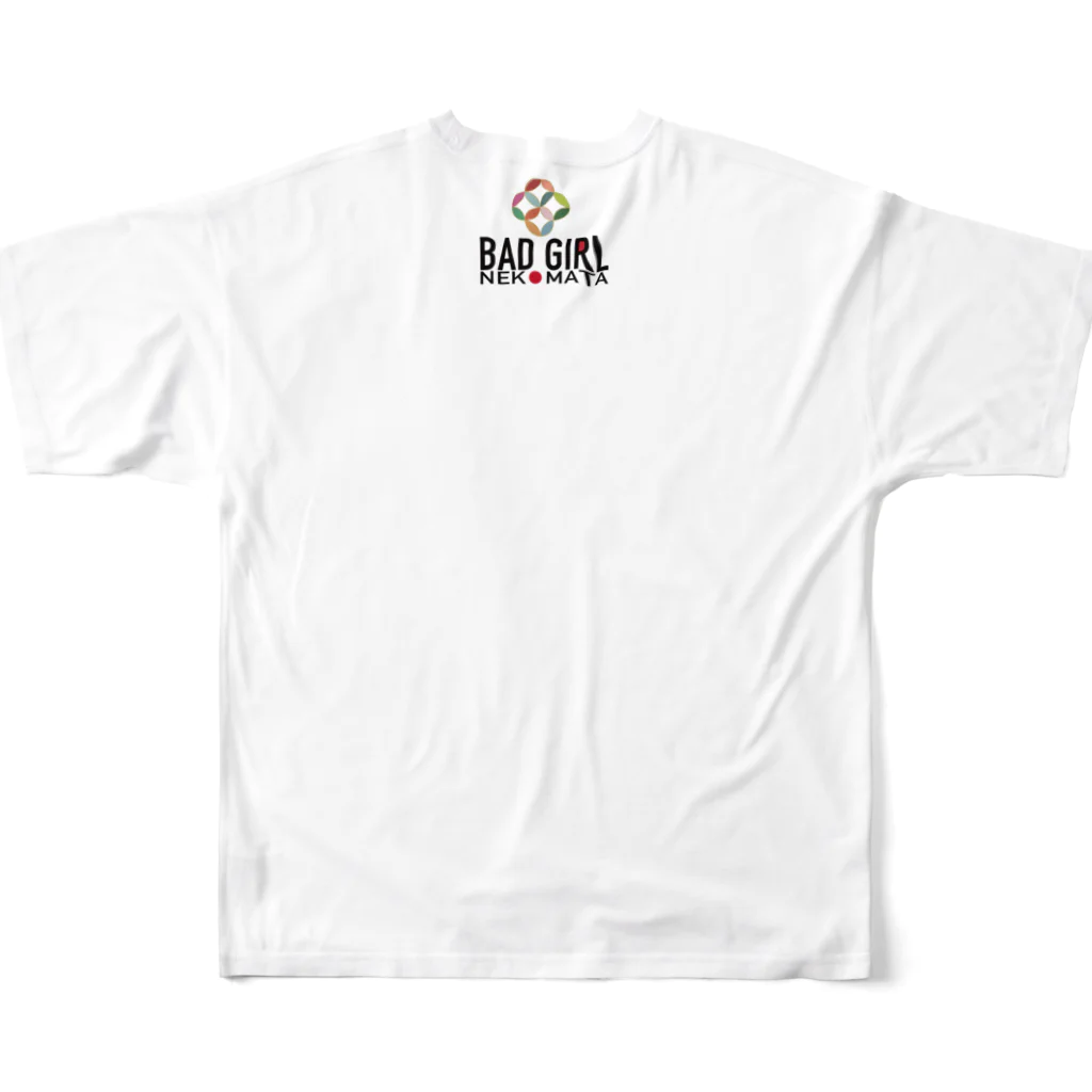 松や SUZURI店の返信不要にござる。のTシャツ フルグラフィックTシャツの背面