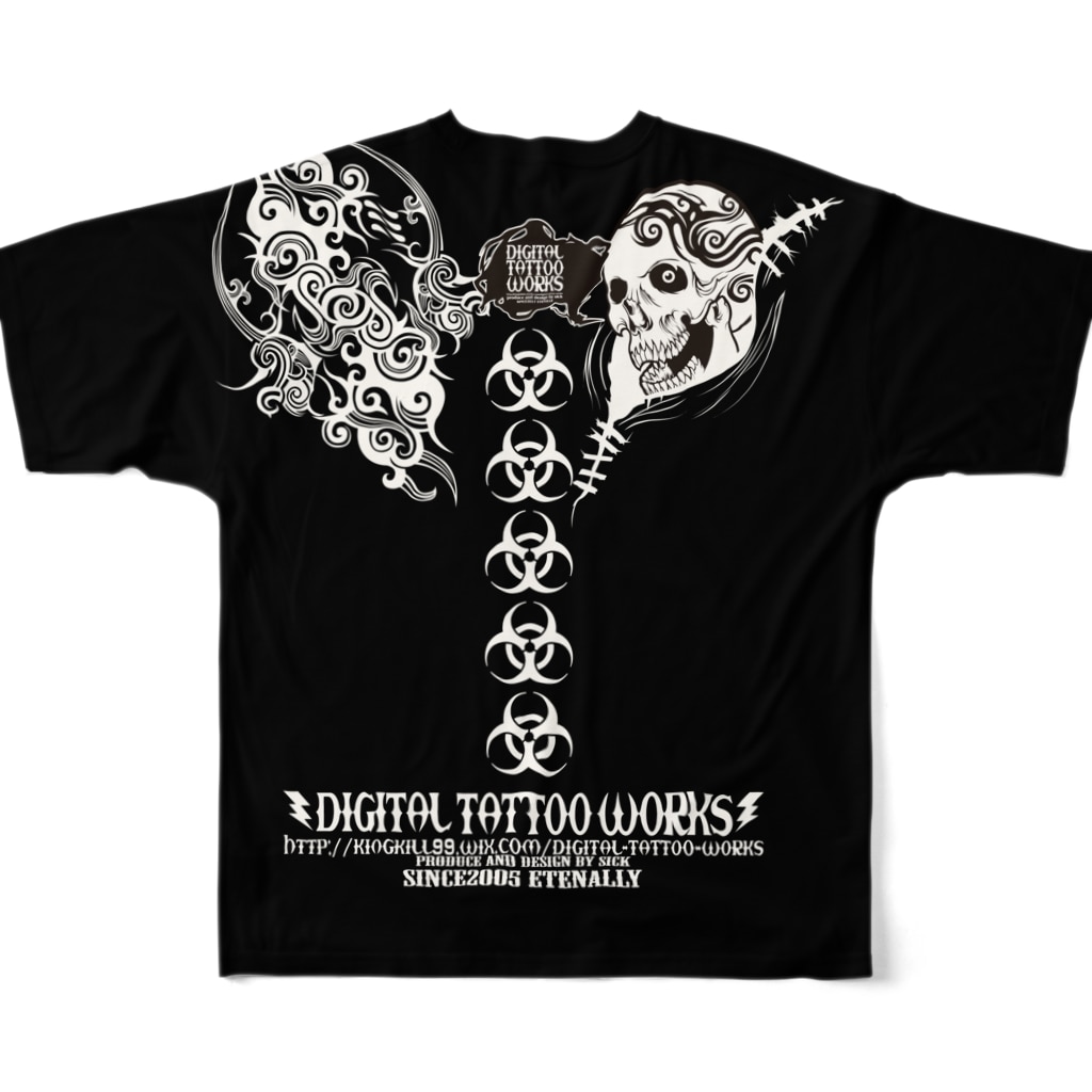 DIGITAL TATTOO WORKS/sickのResident Evi All-Over Print T-Shirt :back