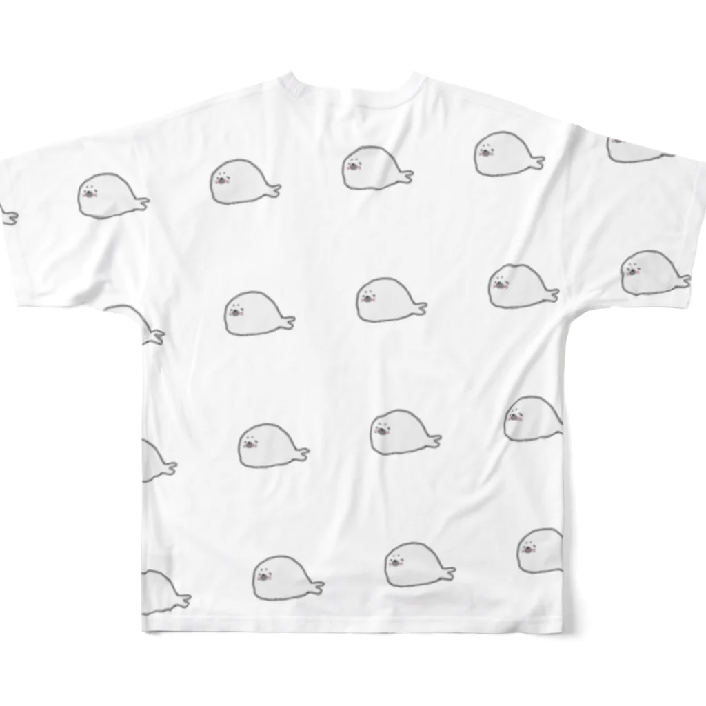 MugiMoguののんびりあざらしくん( '༥'  ) All-Over Print T-Shirt :back