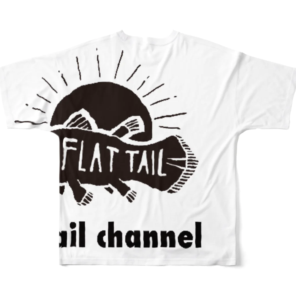 flattailのflattail channel フルグラフィックTシャツの背面