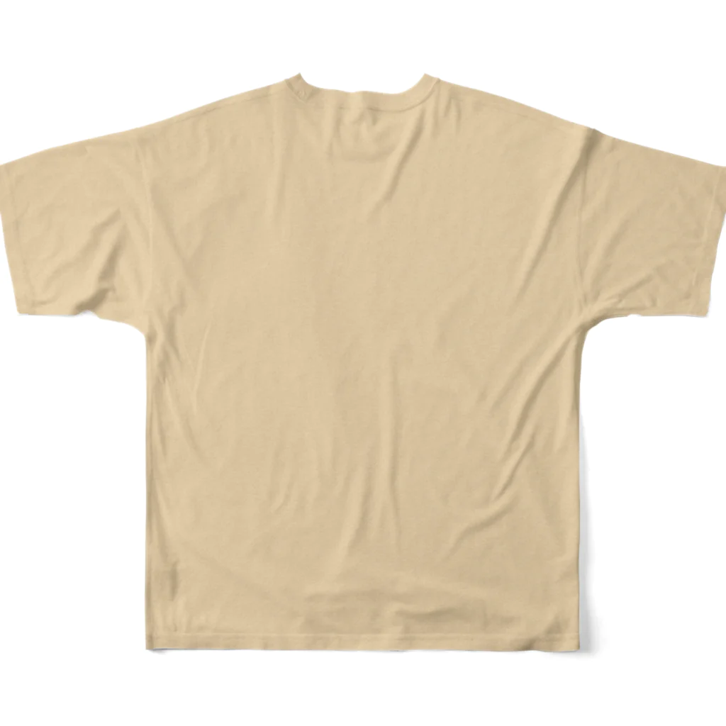 ねこのかくれが的ひみつきちハウスの茶封筒（水濡れ厳禁） All-Over Print T-Shirt :back