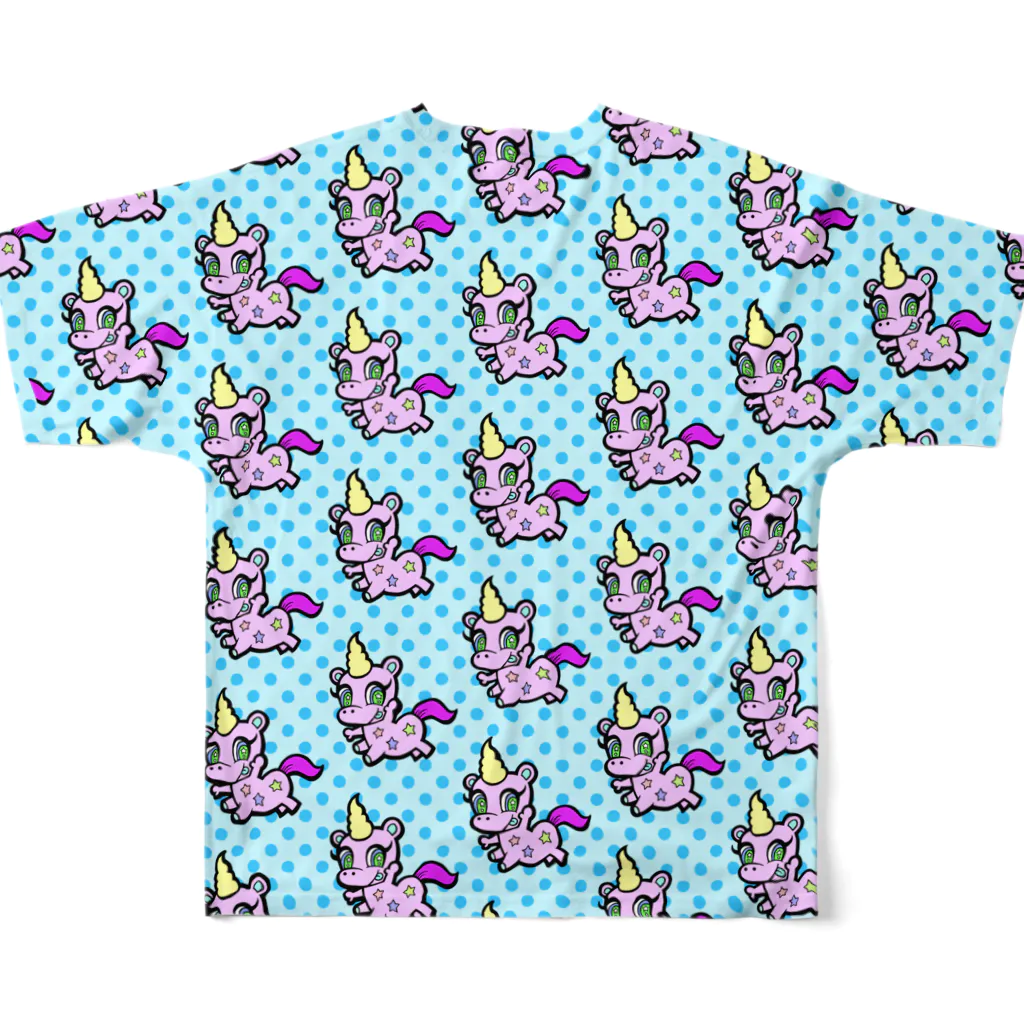 PICOPICOの甘獣ユニん子　ピンク All-Over Print T-Shirt :back