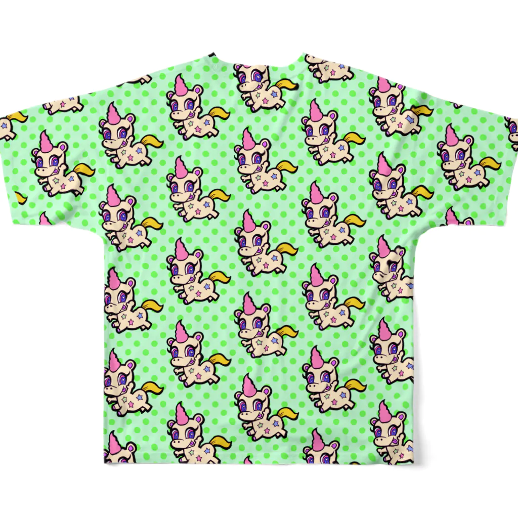 PICOPICOの甘獣ユニん子　イエロー All-Over Print T-Shirt :back