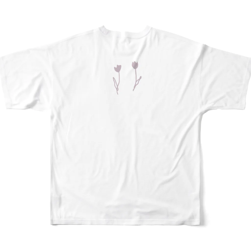 rilybiiのピンクチューリップ* フルグラフィックTシャツの背面