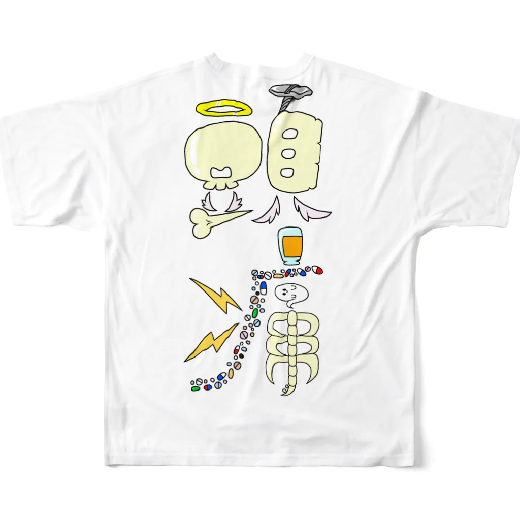 キテルグママの頭痛シルエット All-Over Print T-Shirt :back