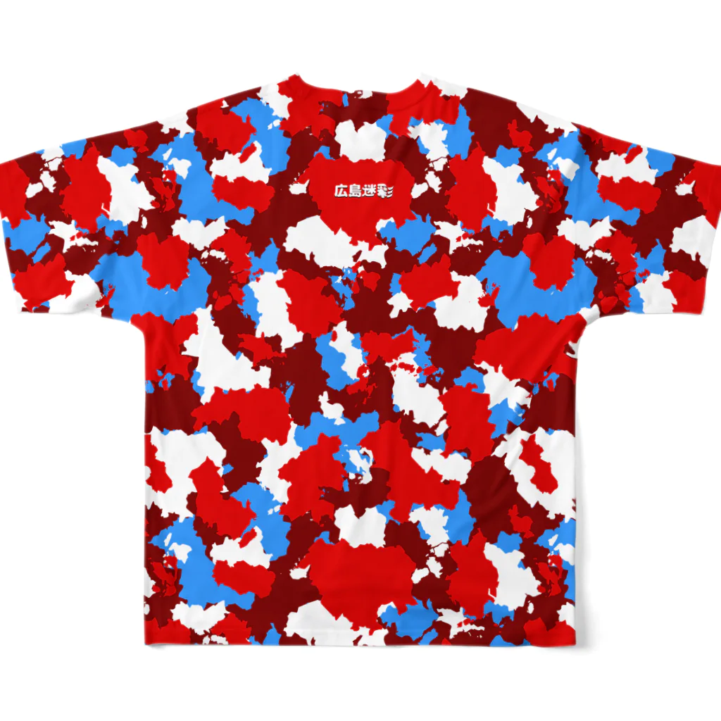 shiroyamanの広島迷彩（赤鯉） All-Over Print T-Shirt :back