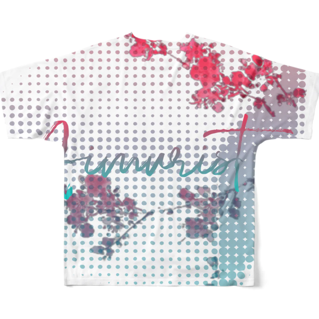 Aimurist のキューブ　花 フルグラフィックTシャツの背面