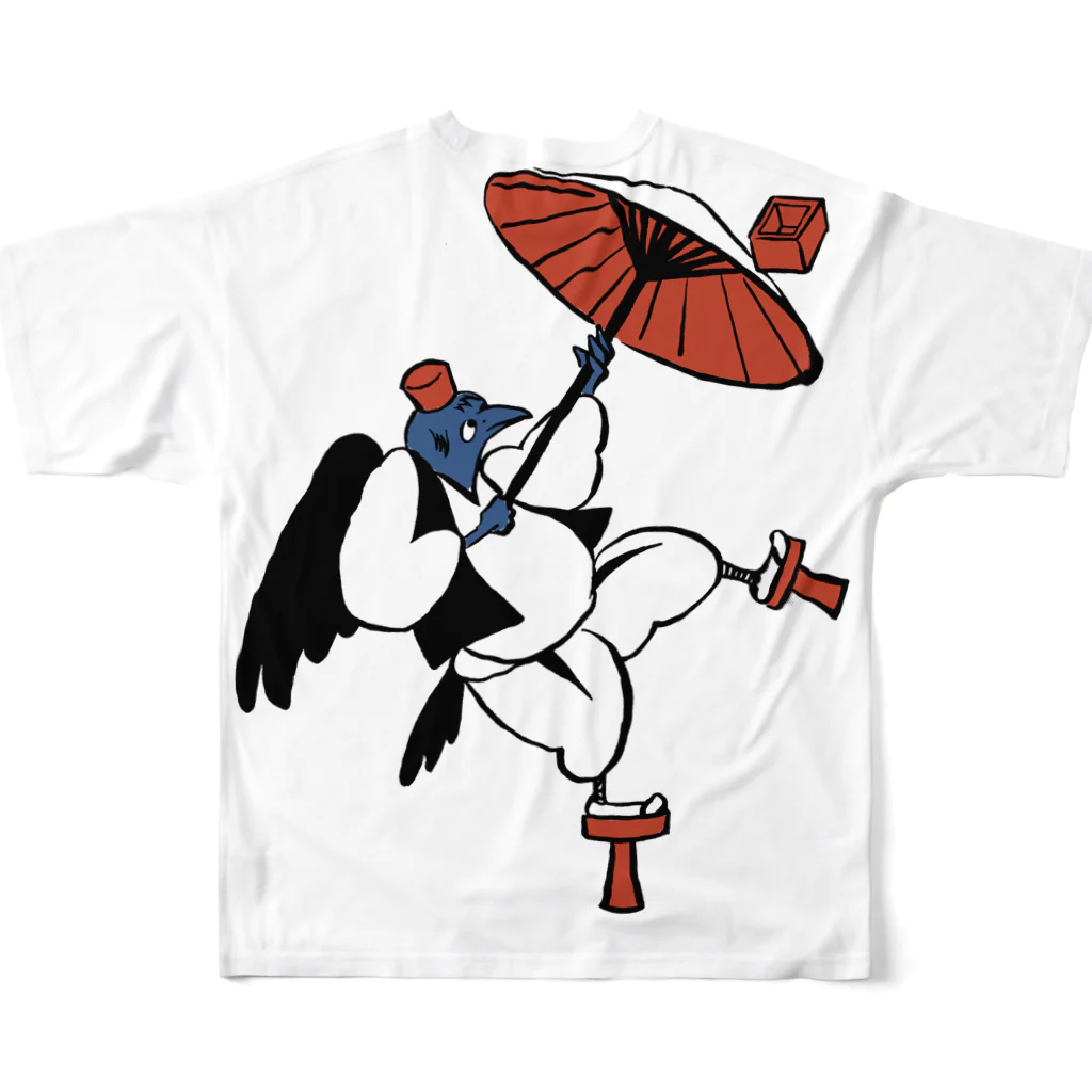 STUDIOunfreesiaのTENGU KARASU フルグラフィックTシャツの背面