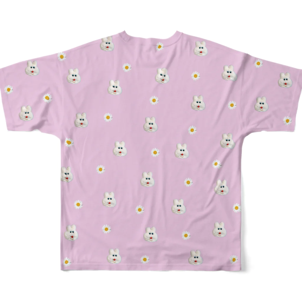 むにゅのプクとお花ぽこぽこ All-Over Print T-Shirt :back