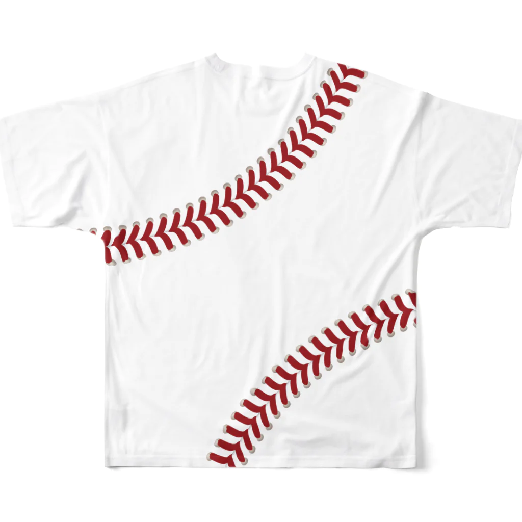 Baseball Buffの野球ボールなりきりTシャツ フルグラフィックTシャツの背面