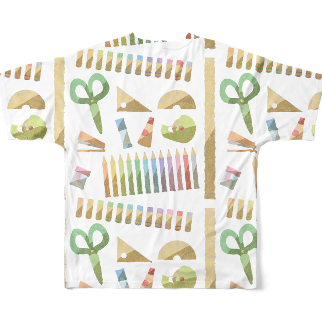 ぴより子のおみせの文具がいっぱい All-Over Print T-Shirt :back