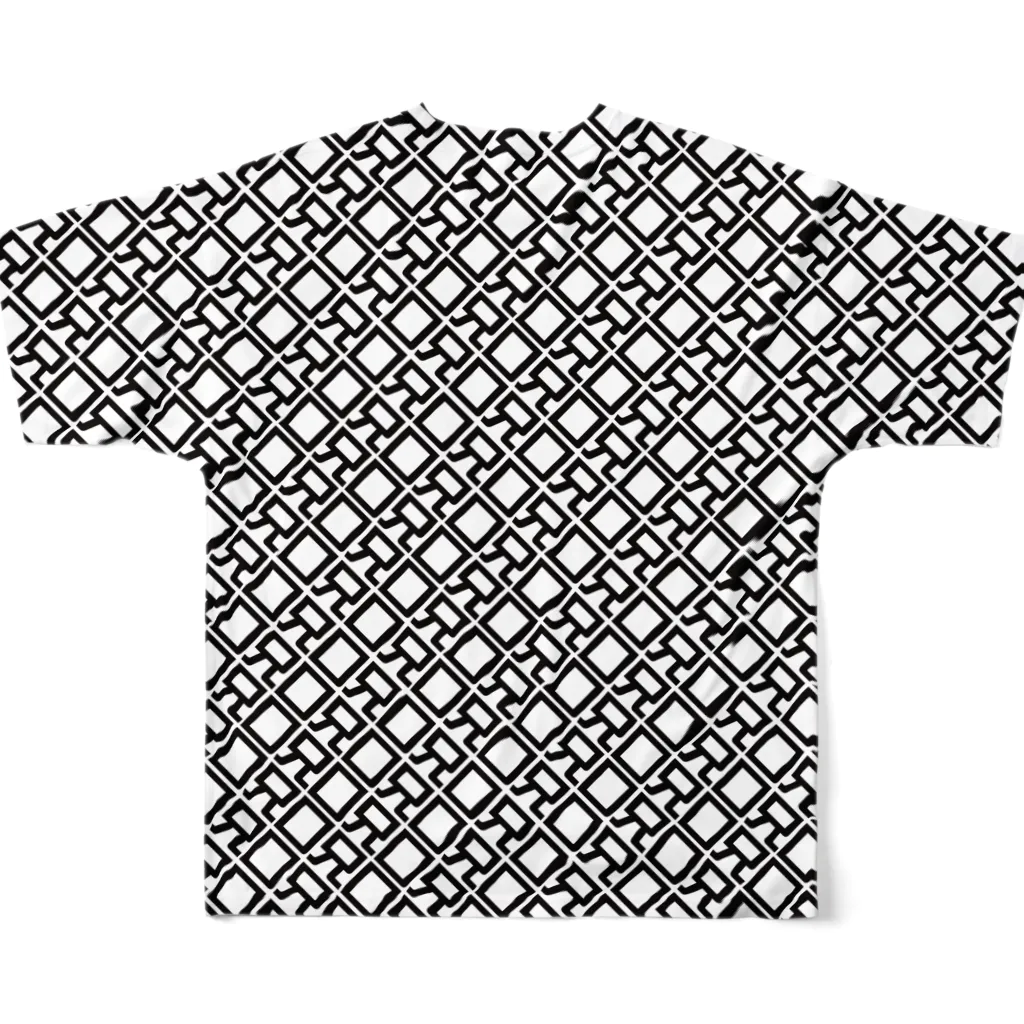スペィドのおみせsuzuri支店のくちあに_monograms フルグラフィックTシャツの背面
