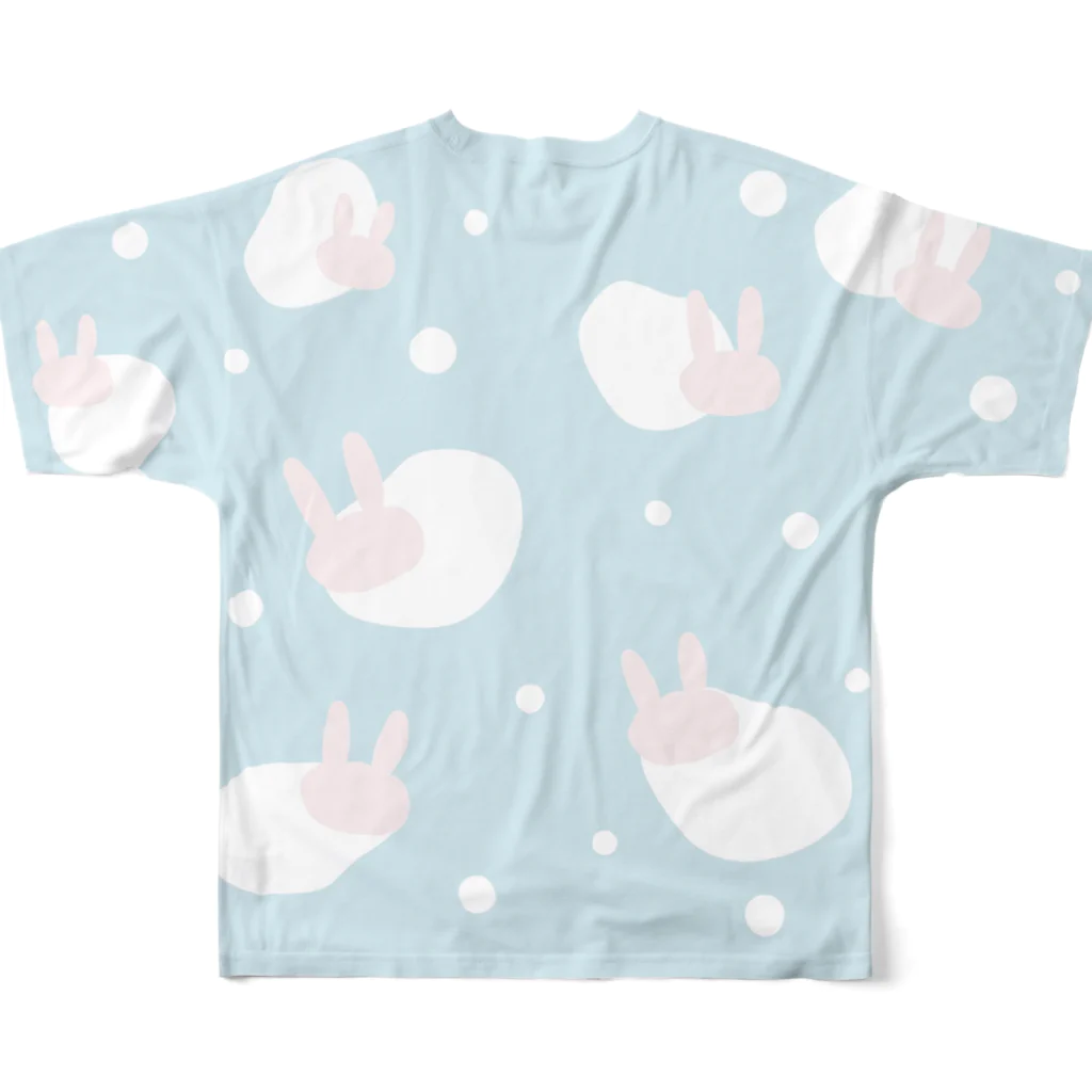 USAGI DESIGN -emi-のふんわりウサギドット フルグラフィックTシャツの背面